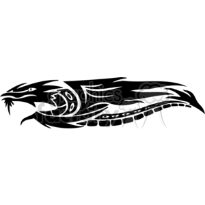Tribal Dragon Vector Illustration for Vinyl Cutting and Tattoo Design