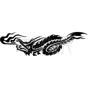 Tribal Dragon Vector Art for Vinyl Cutting and Tattoos