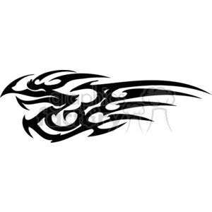 This clipart image features a tribal dragon tattoo design. It has a bold and stylized look typical for vinyl cutter projects used for tattoos, signage, or vinyl decal designs.