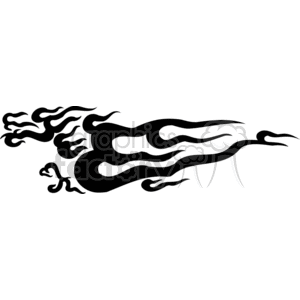 This image shows a stylized black dragon silhouette. It's a graphic design likely intended for vinyl cutting or use in tattoo art. The dragon has a sinuous, flowing body with flames or smoke-like embellishments, suggesting movement and power. It appears to be designed for easy use with a vinyl cutter or for signage purposes due to its clean, clear lines and lack of intricate detail which would be difficult to cut or reproduce.