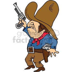 Funny Angry Cowboy Gunslinger Cartoon