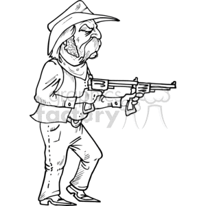 Funny Cartoon Cowboy Gunslinger