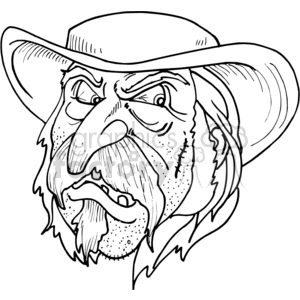 Funny Grumpy Cowboy Cartoon