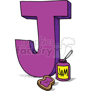 cartoon letter J for Jam