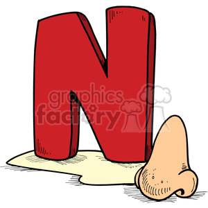 large red letter N for nose