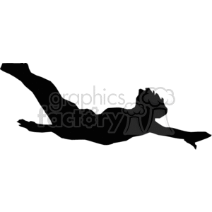 silhouette of a person diving