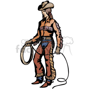 Western Cowgirl with Lasso