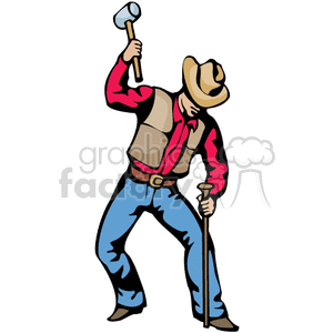 Western Cowboy with Hammer