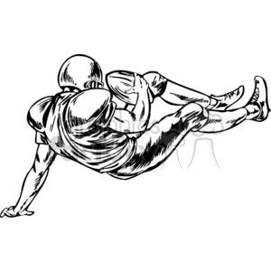 football player tackling clipart