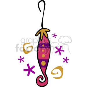 Whimsical Christmas Ornament with Stars and Swirls