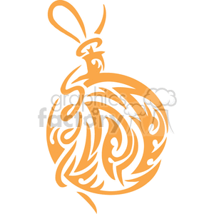 An intricate vinyl-ready clipart design of a Christmas ornament with swirling patterns.