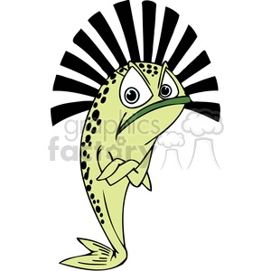 Funny Looking Spiked headed green and yellow fish