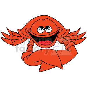 Funny Red Cartoon Crab