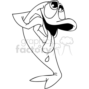 Cartoon Fish with Funny Expression