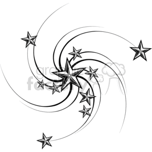 Whirled nautical star tattoo design