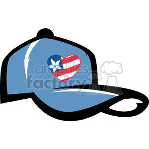 Blue Basketball Hat With American Flag