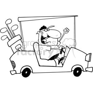 Download A Happy Golfer Drives Golf Cart Clipart 379007 Graphics Factory