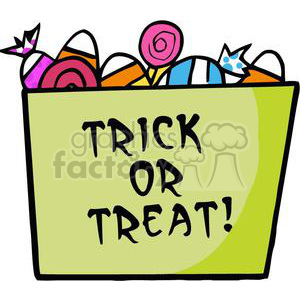 Cartoon Halloween Bucket Of Candy