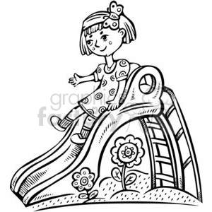   girl playing on a slide 