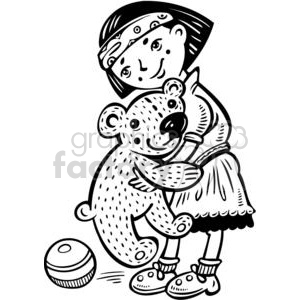 girl holding her big teddy bear
