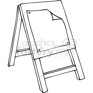 Black and white outline of an art class easel 