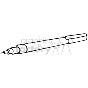 This is a black and white outline illustration of a mechanical pencil, commonly used as a writing tool in educational settings.