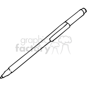 Black and white outline of a pen with an eraser 