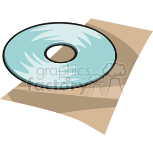 Clipart image of a CD placed on a paper envelope.