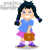 animated school girl