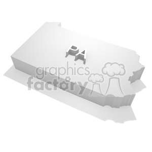 A 3D illustration of the state of Pennsylvania, represented as a raised map with 'PA' on top.