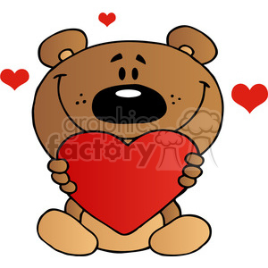 teddy bear holding heart clipart