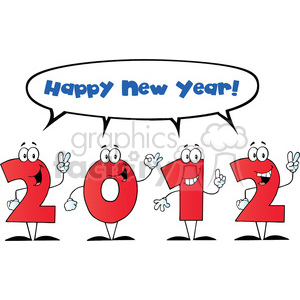   2098-2012-New-Year-Numbers-Cartoon-Characters-With-Speech-Bubble-And-Text 