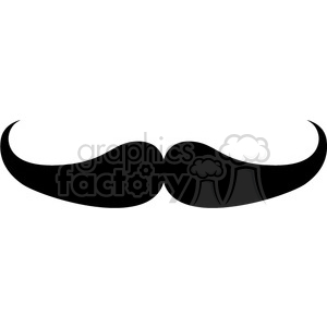 A stylized black mustache clipart suitable for male grooming, hair, and vinyl designs.