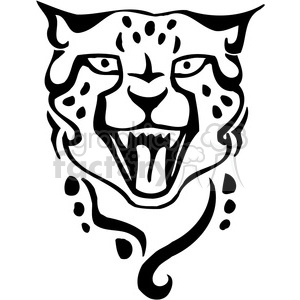 Cheetah Face Outline for Vinyl Decals and Tattoos