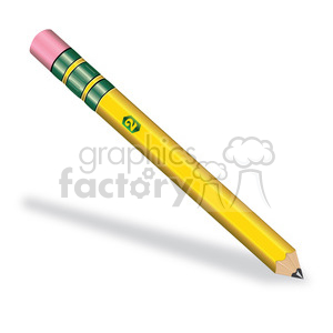 Illustration of a classic yellow pencil with a pink eraser, often used for writing and drawing in educational settings.