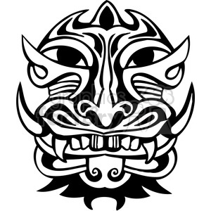 ancient tiki face masks clip art 016