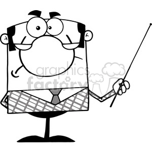   Clipart of Angry Business Manager With Pointer 