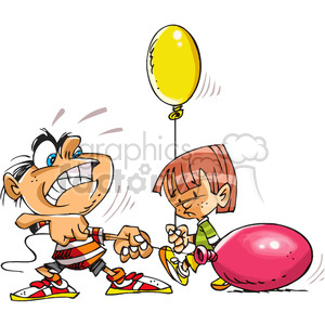 cartoon kids with balloons