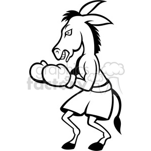 black and white donkey boxing