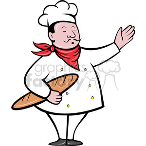 chef holding a baguette