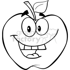   5947 Royalty Free Clip Art Smiling Apple Cartoon Mascot Character 