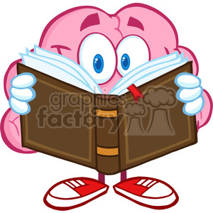5840 Royalty Free Clip Art Surprised Brain Cartoon Character Reading A ...