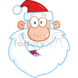 6654 Royalty Free Clip Art Happy Santa Claus Head Cartoon Character