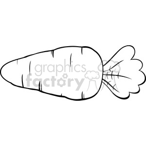 A black and white clipart illustration of a carrot.