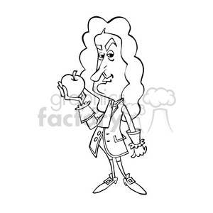 Isaac Newton cartoon caricature