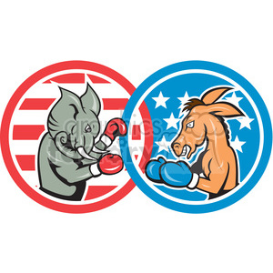 Download Elephant Donkey Boxing Politics In Circle Shape Clipart Commercial Use Gif Jpg Png Eps Svg Ai Pdf Clipart 392439 Graphics Factory