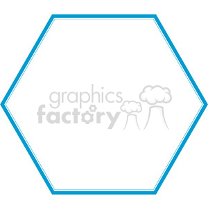 A hexagonal blue-bordered frame clipart image.