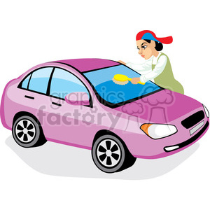   person washing a car 