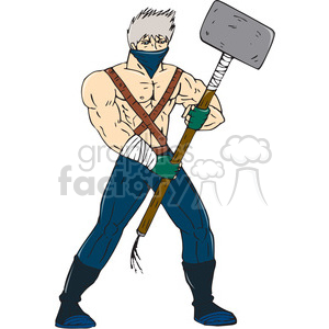 ninja warrior sledgehammer CARTOON