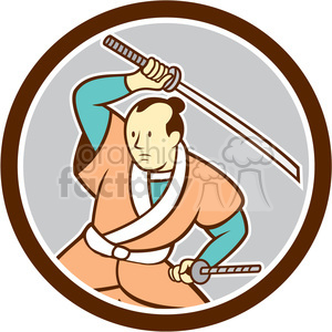 samurai warrior wielding sword CIRC